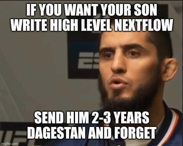 UFC Fighter Islam Makhachev saying going to Dagestan is the best way to improve your Nextflow skills